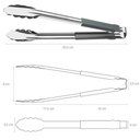 Ver imagem 3 de Kit 2 Pegadores Inox Cabo Emborrachado 30cm Tramontina Utilitá Cinza de Carne Legumes