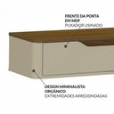 Ver imagem 5 de Rack Suspenso Slim Curvo 218cm para TV até 70” Moderno Luxo com Portas Basculantes Cedro Off White -