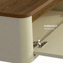 Ver imagem 7 de Rack Suspenso Slim Curvo 218cm para TV até 70” Moderno Luxo com Portas Basculantes Cedro Off White -