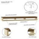 Ver imagem 6 de Rack Suspenso Slim Curvo 218cm para TV até 70” Moderno Luxo com Portas Basculantes Cedro Off White -