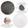 Kit 03 Assentos Redondo Banqueta Cadeira Estofados Poltronas H02 Corino Branco 35 cm - Lyam Decor As - 5
