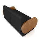 Ver imagem 6 de Sofá Decorativo Living Sala de Estar Bornéu 148cm Pés de Madeira Pu/veludo Caramelo/preto G33 - Gran