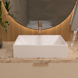 Cuba Pia Sobrepor Banheiro Lavabo Retangular Torino Branco - 4