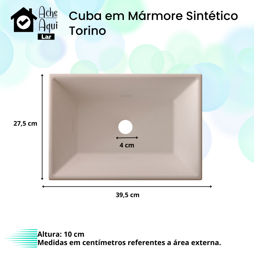Cuba Pia Sobrepor Banheiro Lavabo Retangular Torino Branco - 7
