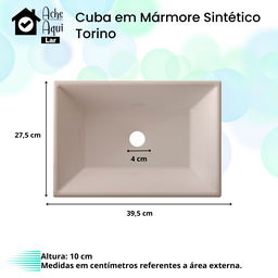 Cuba Pia Sobrepor Banheiro Lavabo Retangular Torino Branco - 7