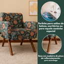 Ver imagem 4 de Poltrona Decorativa Florida/Estampada Pé Madeira Maciça Confortável