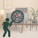 Ver imagem 2 de Poltrona Decorativa Florida/Estampada Pé Madeira Maciça Confortável