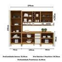 Ver imagem 4 de Armário de Cozinha com Balcão e Tampo 13 Portas 3 Gavetas Pérola Premium 100% Mdf Vidro Reflecta Amê