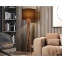 Ver imagem 3 de Luminaria Abajur de Chão Decor com Cupula e Pes de Madeira:marrom