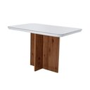 Ver mais imagens de Conjunto: Mesa de Cozinha Berlim C/ Tampo Madeirado C/ Vidro Canto Curvo 120x80cm e 4 Cadeiras