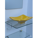 Ver imagem 2 de Kit Cuba Espelho e Prateleira de Vidro para Banheiro 53cm:amarelo