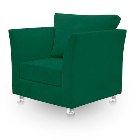 Poltrona Cadeira Decorativa para Sala e Quarto Lisboa Suede Verde