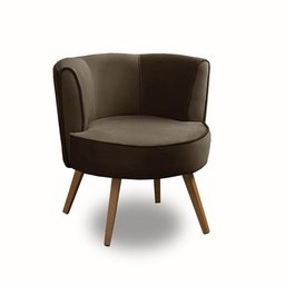 Kit 2 Poltronas Para Sala Decorativa Isa Suede Marrom Adonai Estofados - 2