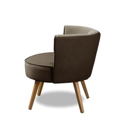 Kit 2 Poltronas Para Sala Decorativa Isa Suede Marrom Adonai Estofados - 5