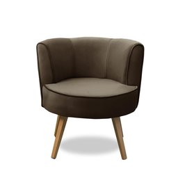 Kit 2 Poltronas Para Sala Decorativa Isa Suede Marrom Adonai Estofados - 4