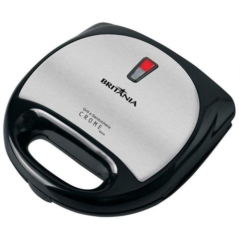 Sanduicheira E Grill Inox Britânia Preto Com Prata 220v