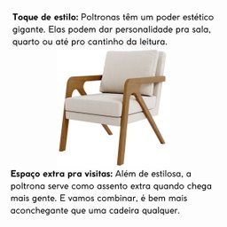Kit Poltrona e Puff Decorativo Luxo Sala Escritório Dora:bouclé Bege - 8