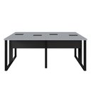 Ver imagem 5 de Plataforma de Trabalho 4 Lugares 180cm x 120cm Cinza Sagrado com Preto F5 Office