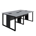 Ver mais imagens de Plataforma de Trabalho 4 Lugares 180cm x 120cm Cinza Sagrado com Preto F5 Office