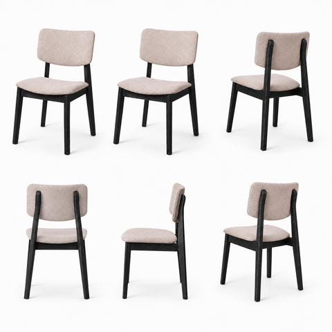 Kit 6 Cadeira de Jantar Madeira Maciça Manuela Estofada Premium Ergonomica Confortável Di Franco