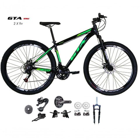 Bicicleta Aro 29 Gta Start Kit 2x9 Gta Sunrun Freio Disco K7 11/36 Pedivela 24/38d Garfo com Trava