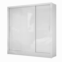Ver imagem 2 de Guarda Roupa Solteiro 3 Portas de Correr 3 Gavetas 179cm Dubai Branco - Carioca Móveis