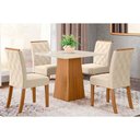 Ver imagem 1 de Conjunto: Mesa Sala Jantar Dora Tampo Madeirado 90x90cm e 4 Cadeiras Vita Nature/linho - Henn