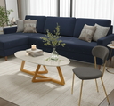 Ver imagem 1 de Mesa Apoio Sala Estar Oval Classic 90x45cm:off White
