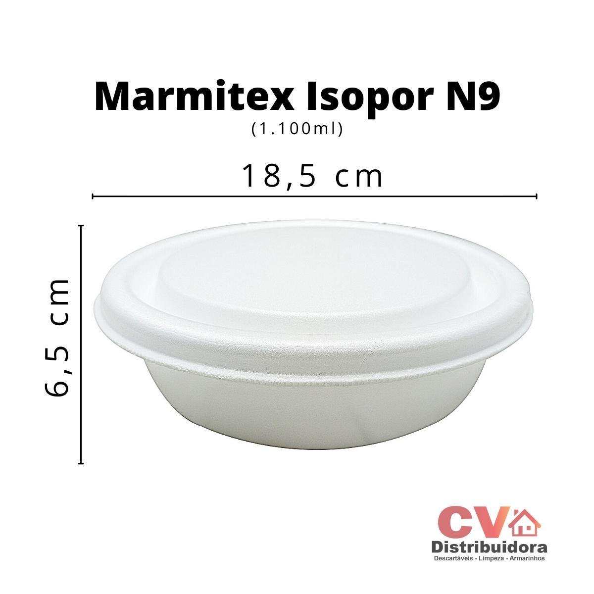 Marmitex Isopor Spumapac N9 com 100 Un - 2