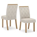 Ver mais imagens de Conjunto Sala de Jantar 4 Cadeiras Rafaela Espresso Móveis Bege/Nature/Off White/Linho