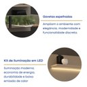 Ver imagem 7 de Painel para TV até 65 Polegadas com LED 180cmx165cm 2 Gavetas Espelhadas Bp Yescasa