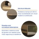Ver imagem 5 de Painel para TV até 65 Polegadas com LED 180CMX165CM 2 Gavetas Espelhadas BP Yescasa