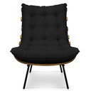 Ver imagem 4 de Poltrona com Puff Costela - Linho Grafite