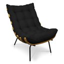 Ver imagem 3 de Poltrona com Puff Costela - Linho Grafite