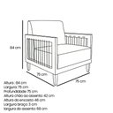 Ver imagem 7 de Kit 2 Poltronas e Sofá Living 2 Lugares Marilia 1,60m Linho Cinza Base em Madeira Castanho - Pallazi