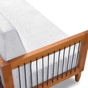 Ver imagem 6 de Kit 2 Poltronas e Sofá Living 2 Lugares Marilia 1,60m Linho Cinza Base em Madeira Castanho - Pallazi