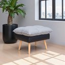 Ver imagem 2 de Puff Roma Corino Preto com Linho Grafite Conlflex Preto com Grafite