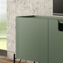 Ver imagem 4 de Rack New Bend 260 cm Porta Lisa Incolar Musgo com Pé Preto