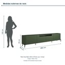 Ver imagem 3 de Rack New Bend 260 cm Porta Lisa Incolar Musgo com Pé Preto