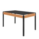 Ver imagem 5 de Conjunto Sala de Jantar Mesa 140cm x 77cm Tampo Vidro com 6 Cadeiras Karina Preto/Fosco/Bege