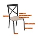 Ver imagem 6 de Conjunto Sala de Jantar Mesa 140cm x 77cm Tampo Vidro com 6 Cadeiras Karina Preto/Fosco/Bege