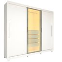 Ver mais imagens de Guarda-Roupa Casal 3 Portas 1 Porta Reflecta com LED com Pés 100% MDF Royale Branco
