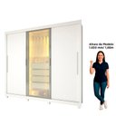 Ver imagem 6 de Guarda-Roupa Casal 3 Portas 1 Porta Reflecta com LED com Pés 100% MDF Royale Branco