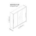 Ver imagem 4 de Guarda-Roupa Casal 3 Portas 1 Porta Reflecta com LED com Pés 100% MDF Royale Branco
