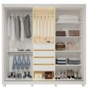 Ver imagem 5 de Guarda-Roupa Casal 3 Portas 1 Porta Reflecta com LED com Pés 100% MDF Royale Branco