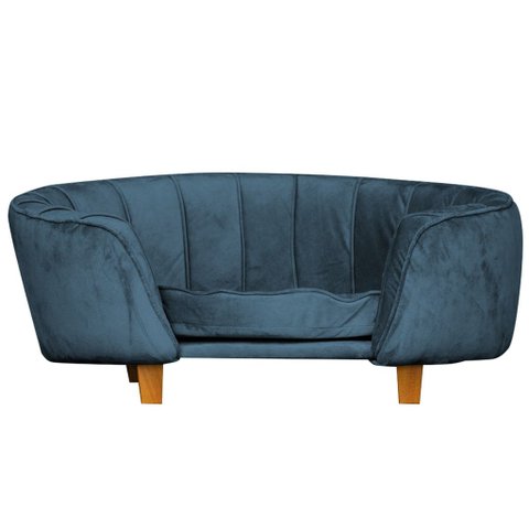 Poltrona Cama Pet Lady Estofada Tecido Veludo:Azul Marinho