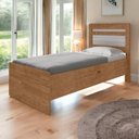 Ver imagem 1 de Cama Baú Larissa Solteiro Naturale e Off com Colchão Framar