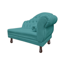 Ver imagem 4 de Recamier Sofá Esquerdo Larissa 120cm Sala Veludo Azul Turquesa - Incasa Decor