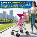 Ver imagem 5 de Carrinho de Bebê Passeio Estilo Guarda Chuva Compacto Turim até 15kg Rosa - Baby Style