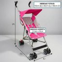 Ver imagem 3 de Carrinho de Bebê Passeio Estilo Guarda Chuva Compacto Turim até 15kg Rosa - Baby Style